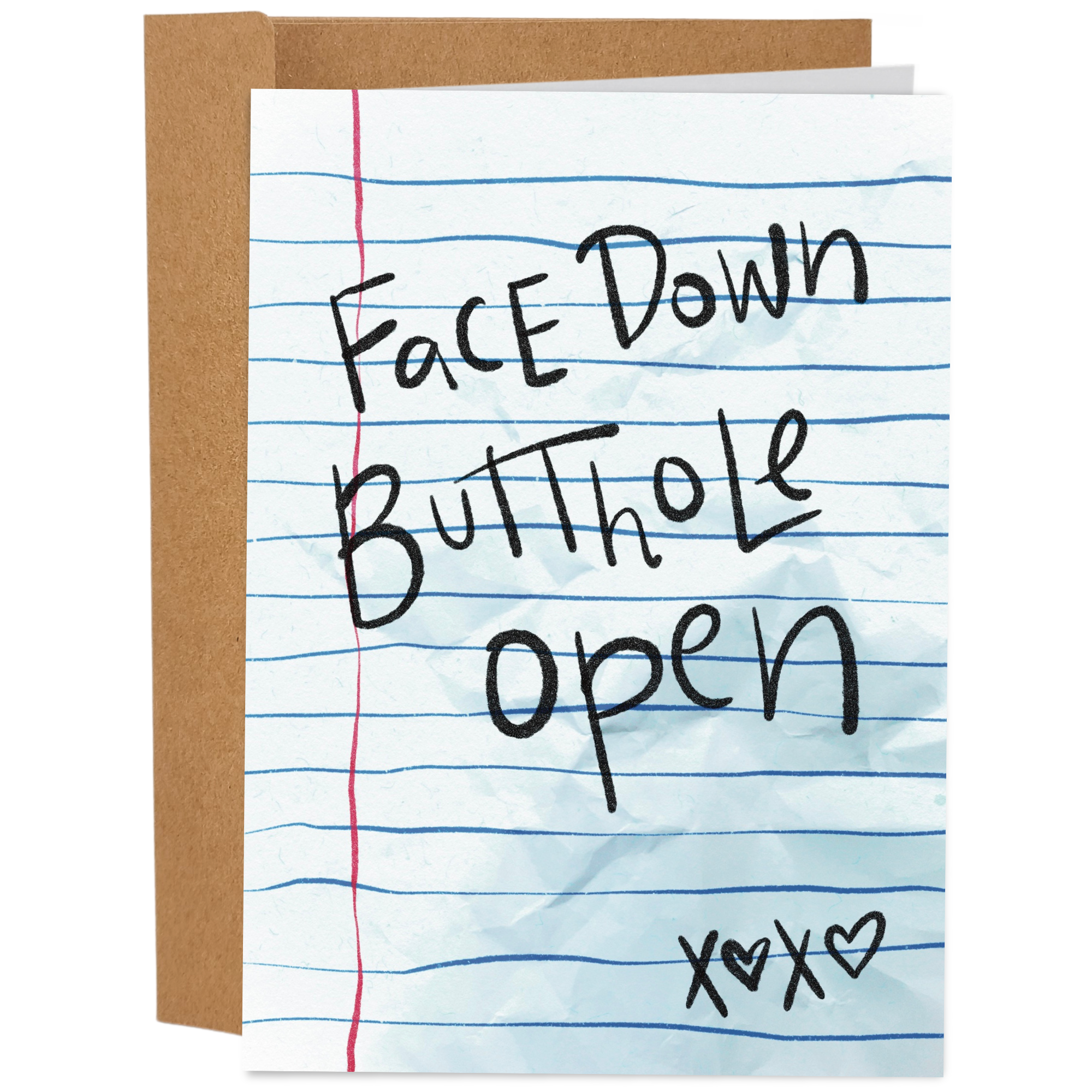 Sleazy Greetings -Face Down Butthole Open - LGBTQ+ Gay Birthday Card