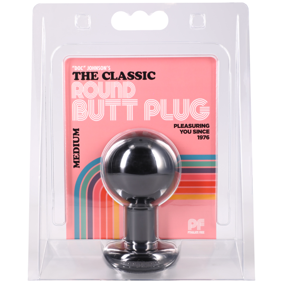 Doc Johnson - The Classic Round Butt Plug - Medium - Black