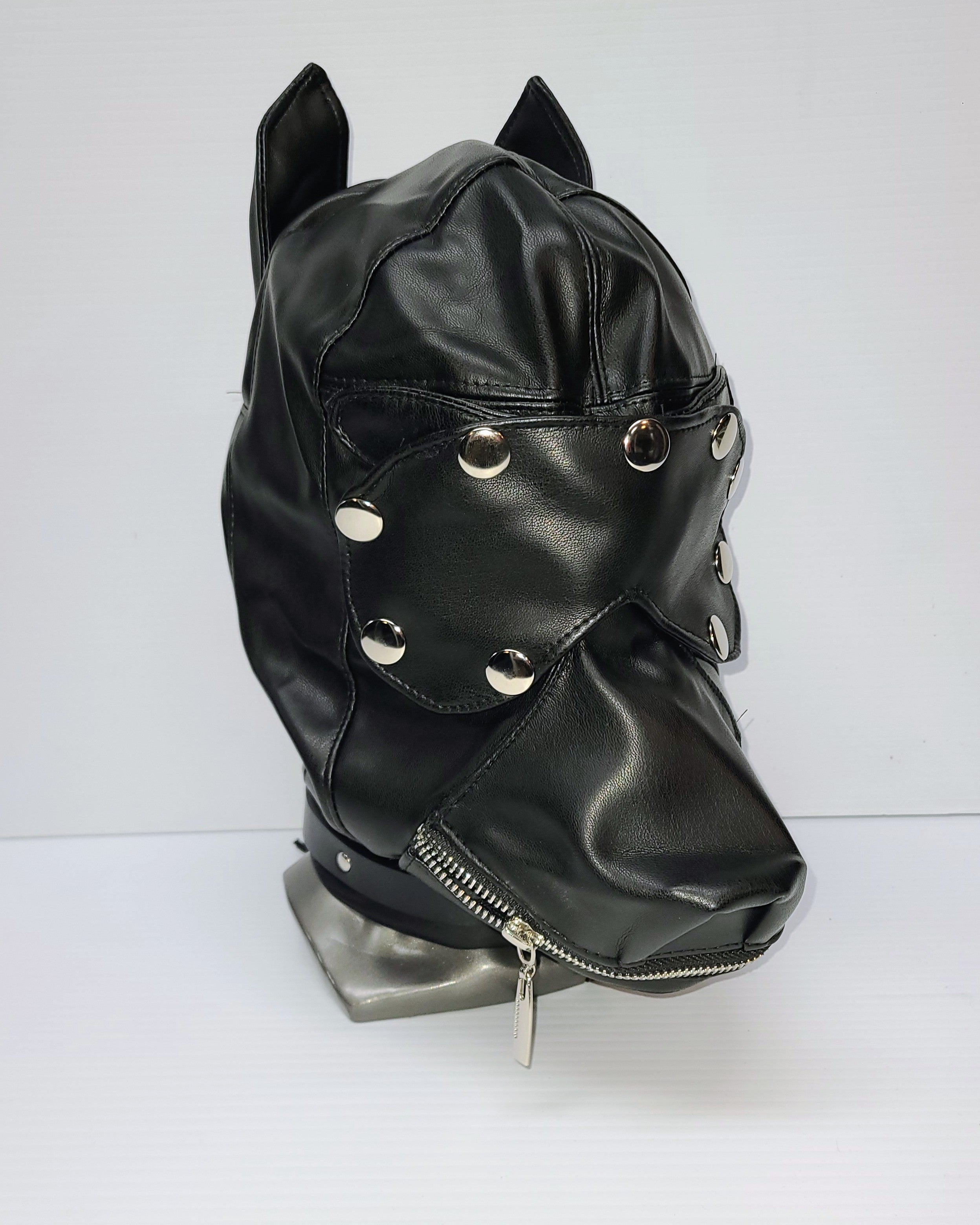 Faux Leather Gimp Pup Hood