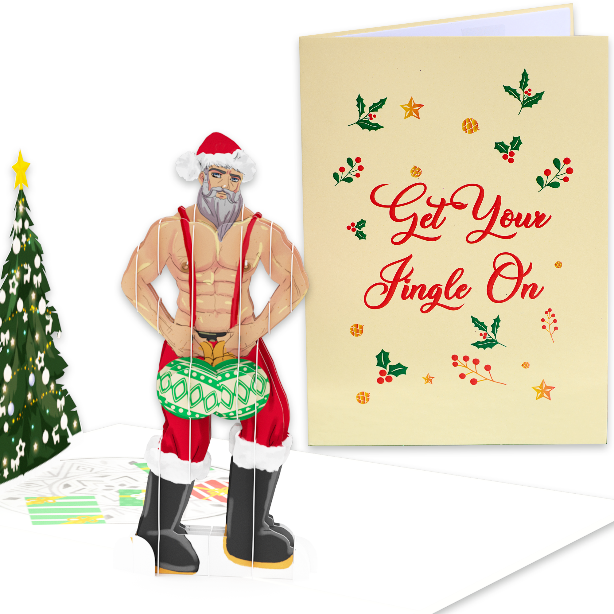 Dirty Pop - Funny Christmas Card Pop Up Sexy Santa Claus Holiday Cards