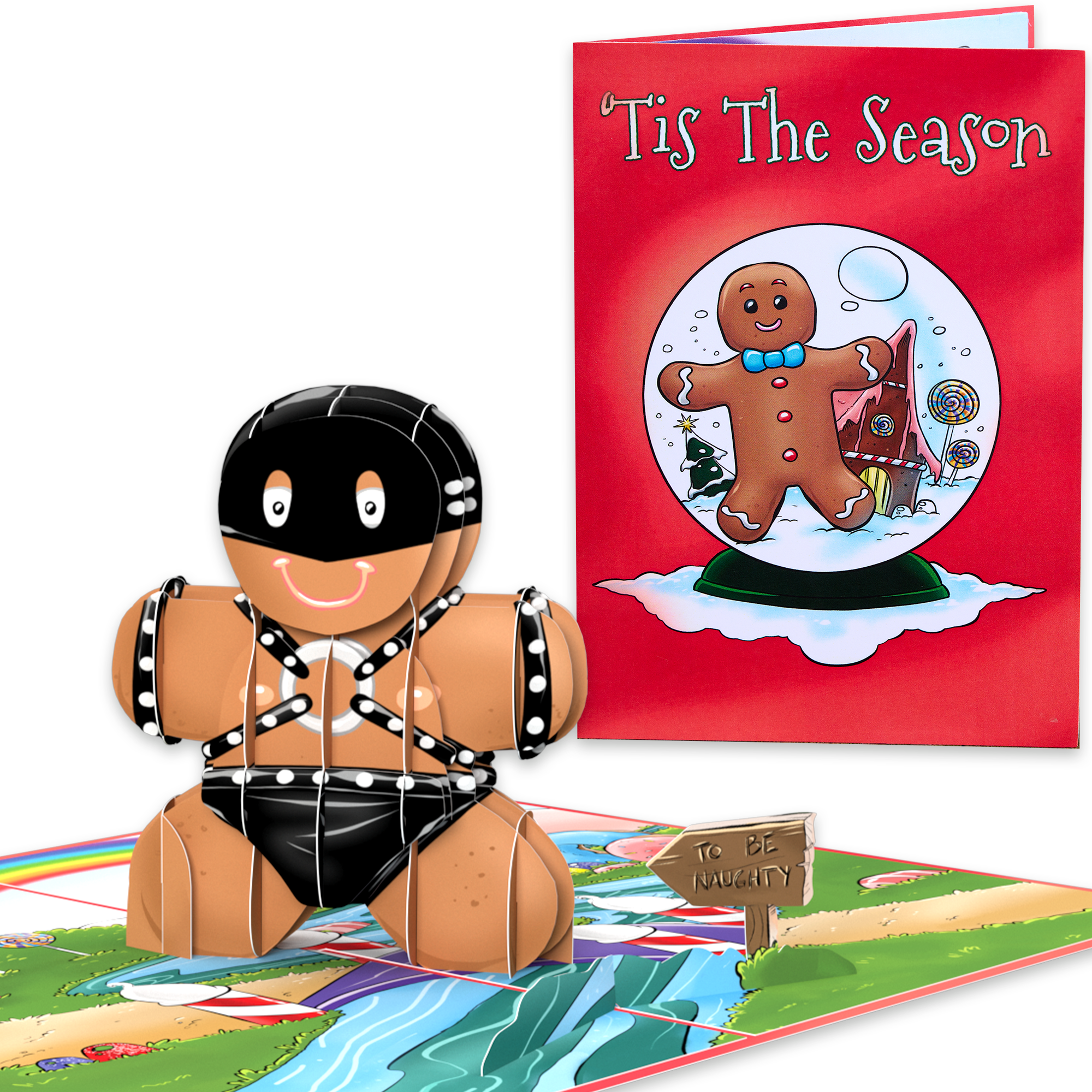 Dirty Pop - Funny Pop Up Christmas Card Naughty Gingerbread Man Gift