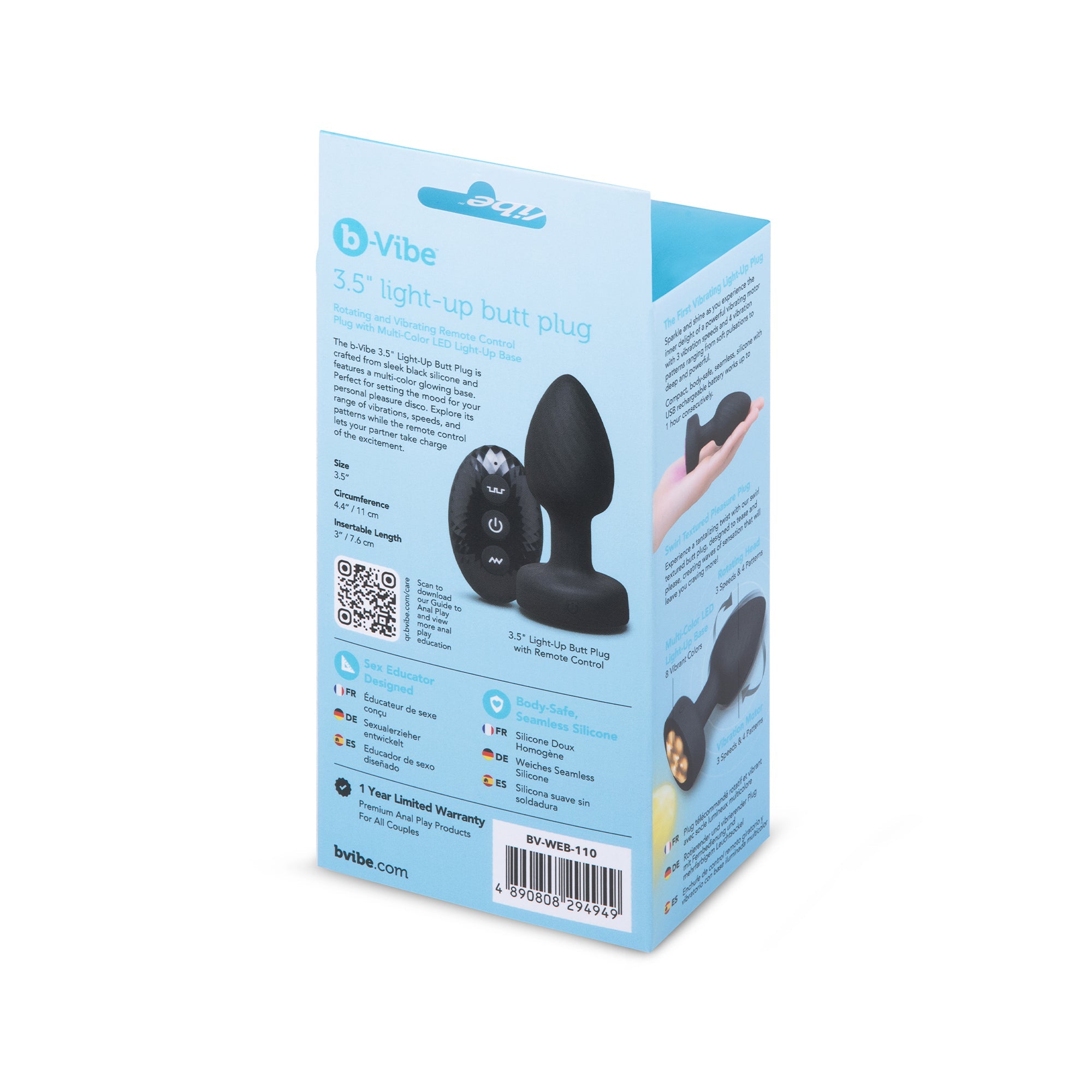 B-VIBE - LIGHT UP BUTT PLUG
