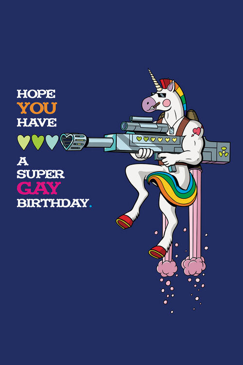 Kweer Cards-GAY UNICORN BIRTHDAY CARD