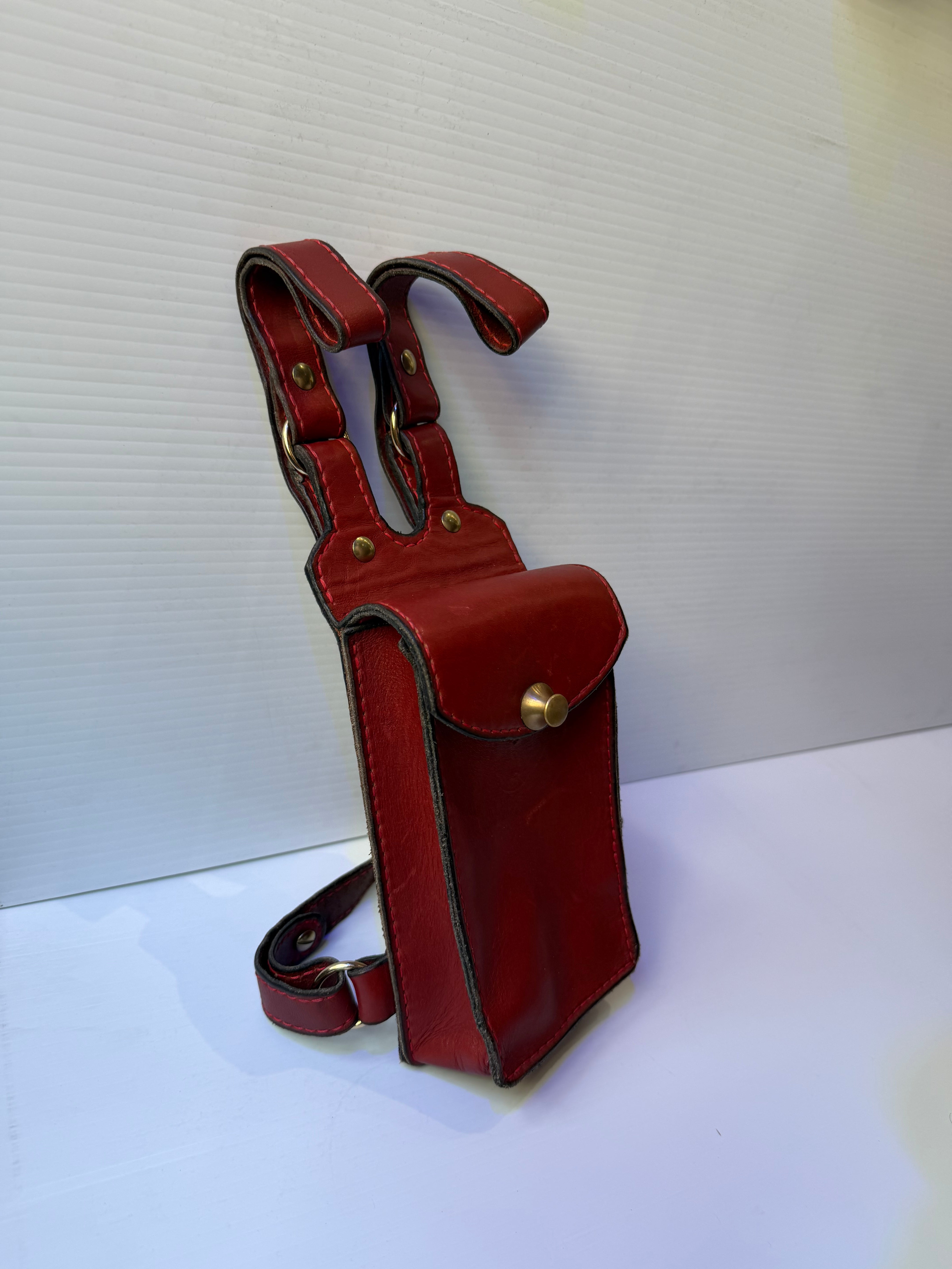 Briggs Leather Craft - Red Leather Leg bag