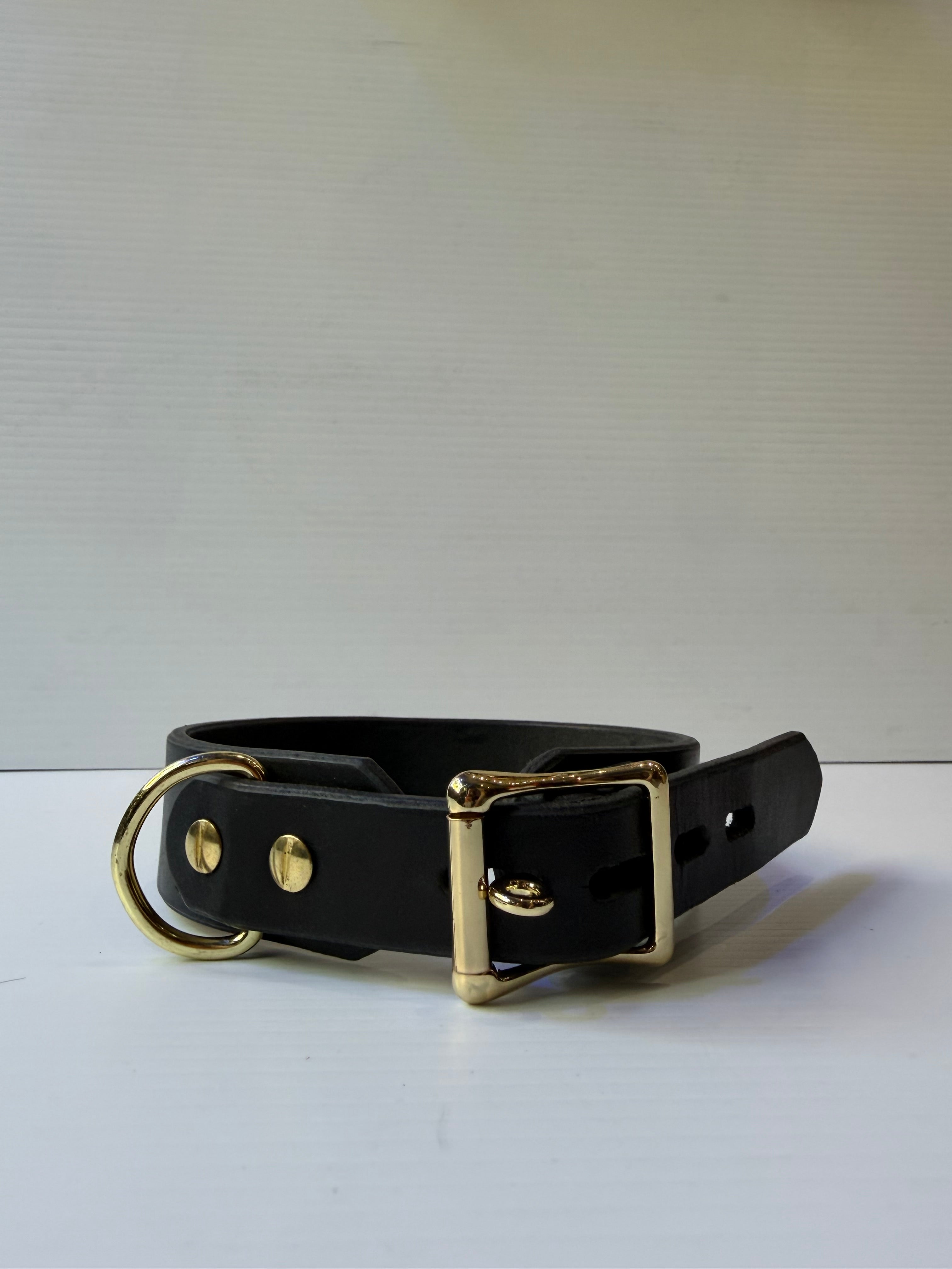 Briggs Leather Craft - Black Basic Locking Collar Brass Hardware