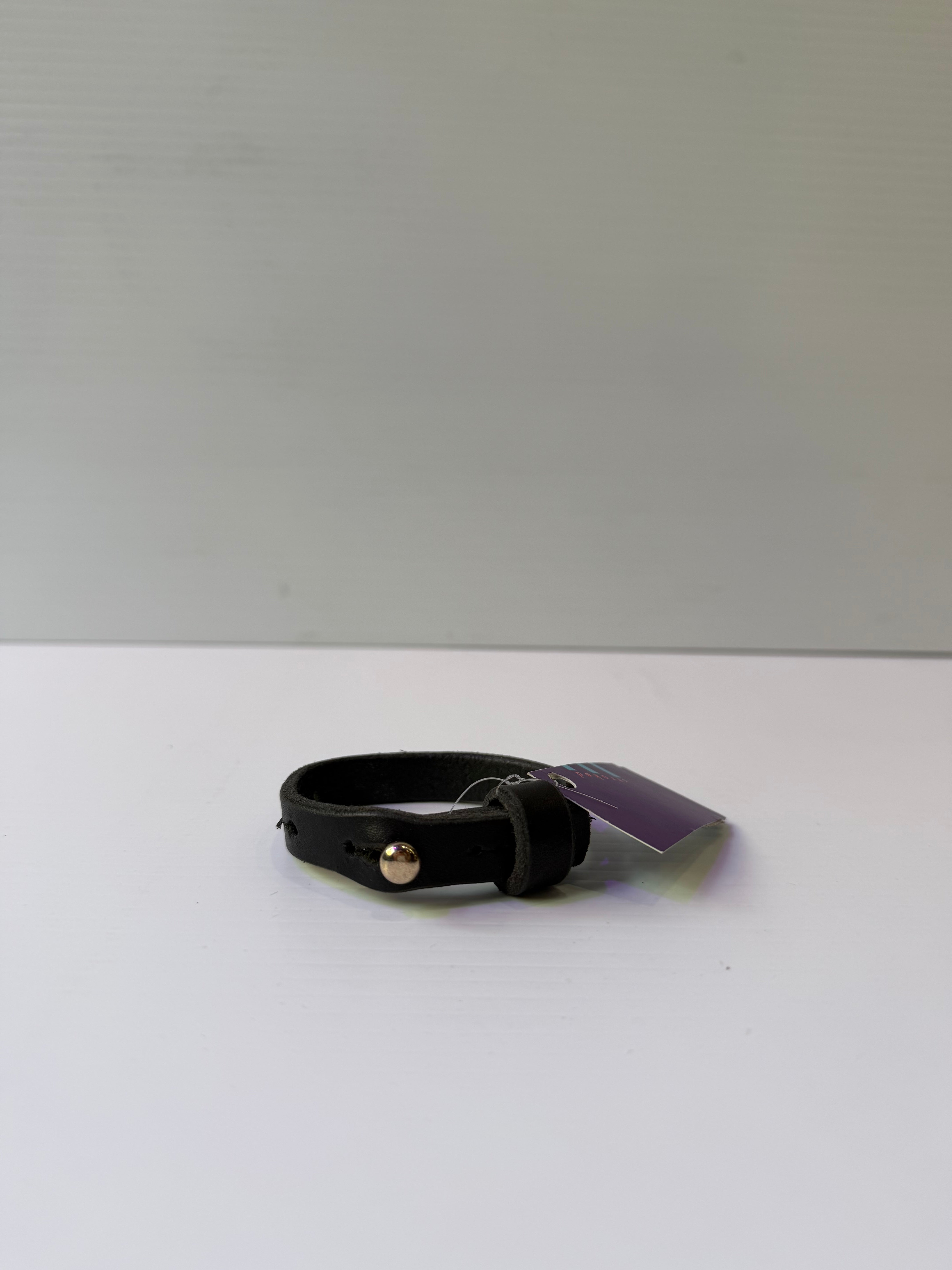 Briggs Leather Craft - Premium Black Leather Cock Ring Brass Harware