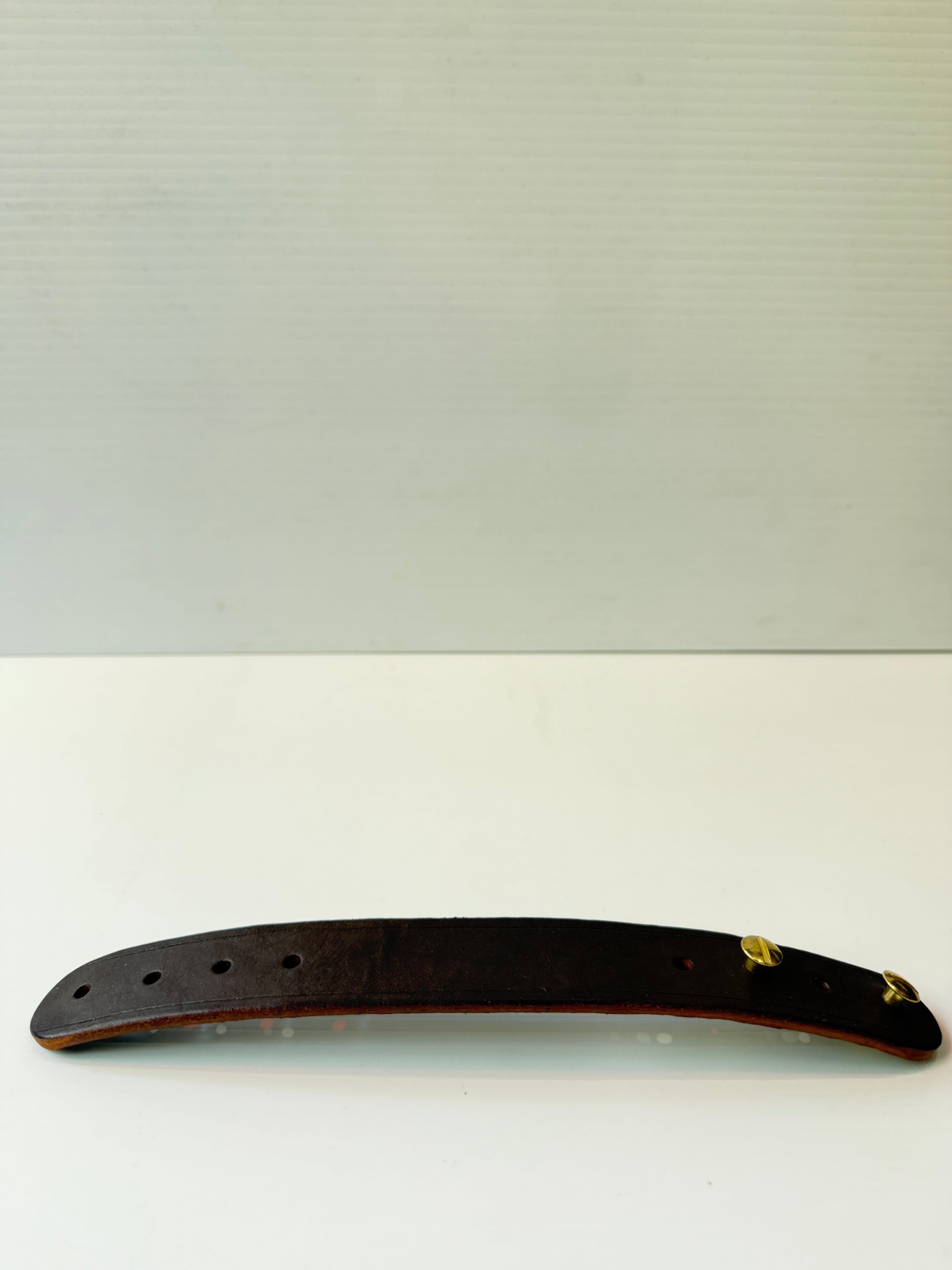 Briggs Leather Craft - Dark Brown leather Cuff Brass Screws