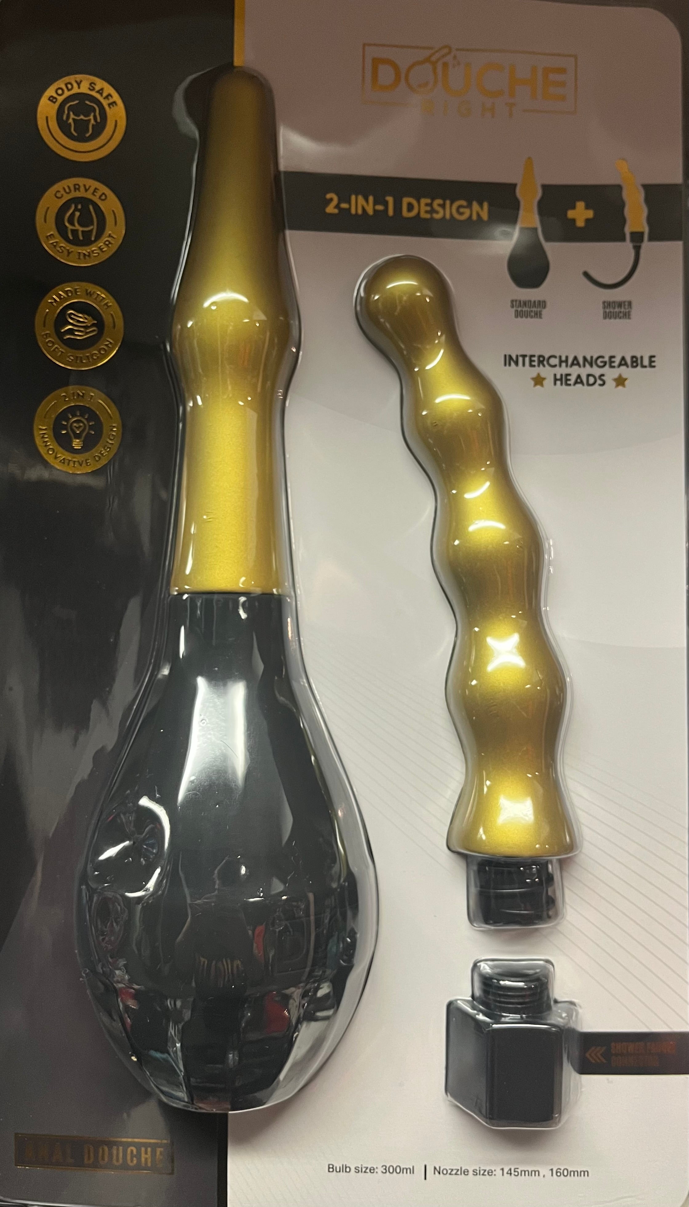 Doucheright - 2 in 1 Design Anal Douche with Interchangeable heads