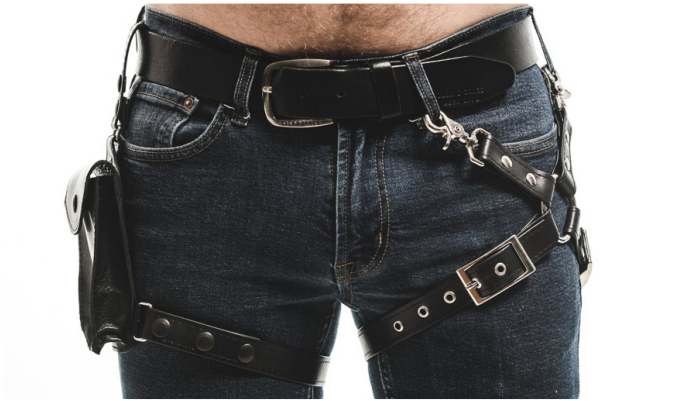 Men's Room - Leather Thigh Pouch Harness