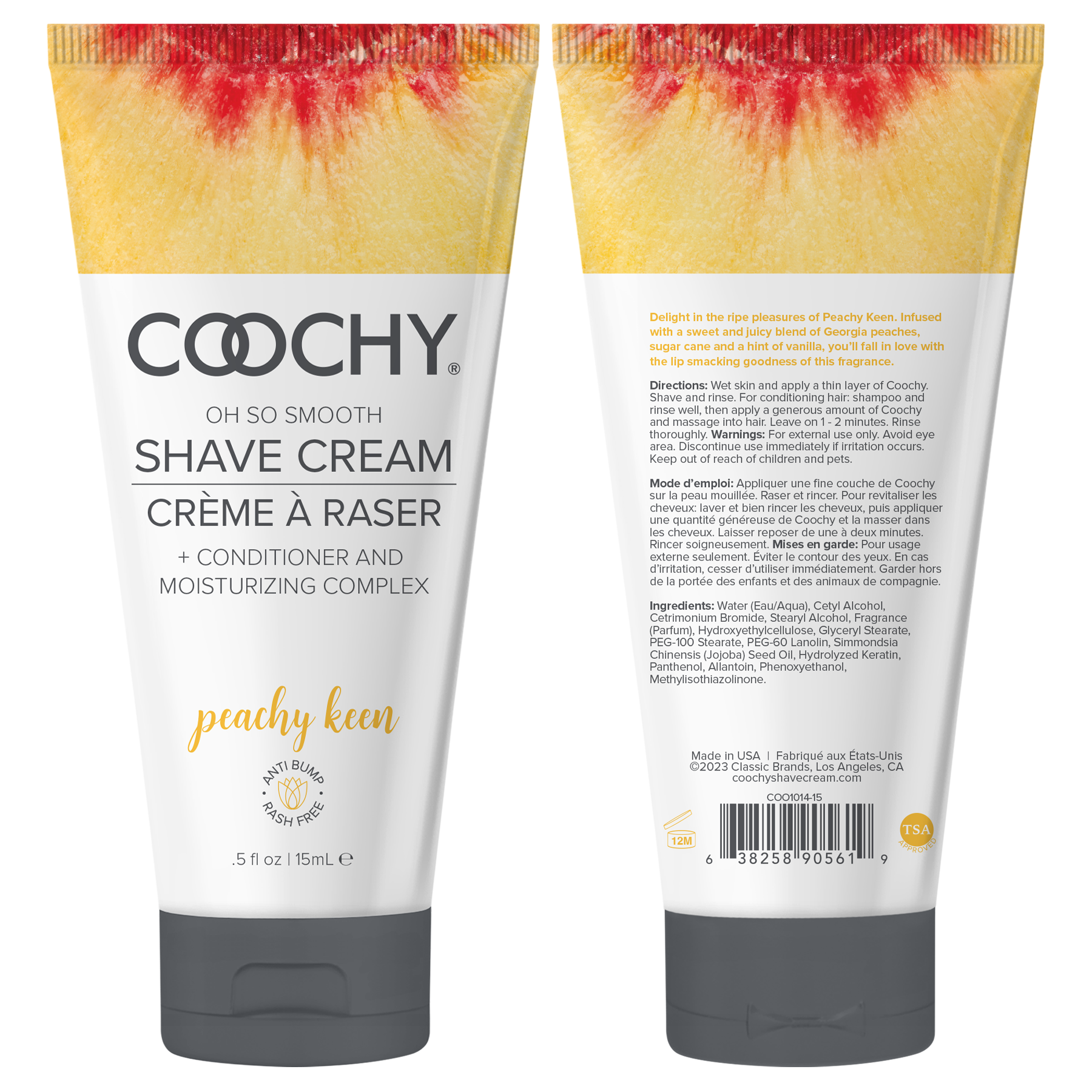 Coochy Shave Cream - PEACHY KEEN tube 0.5 fl oz | 15mL