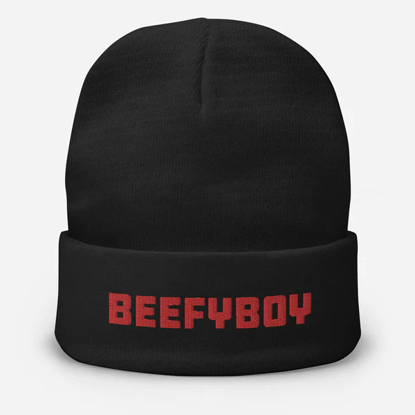 Beefy Boy - Embroidered Beenie Black