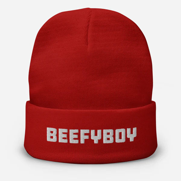 Beefy Boy - Embroidered Beenie Cranberry