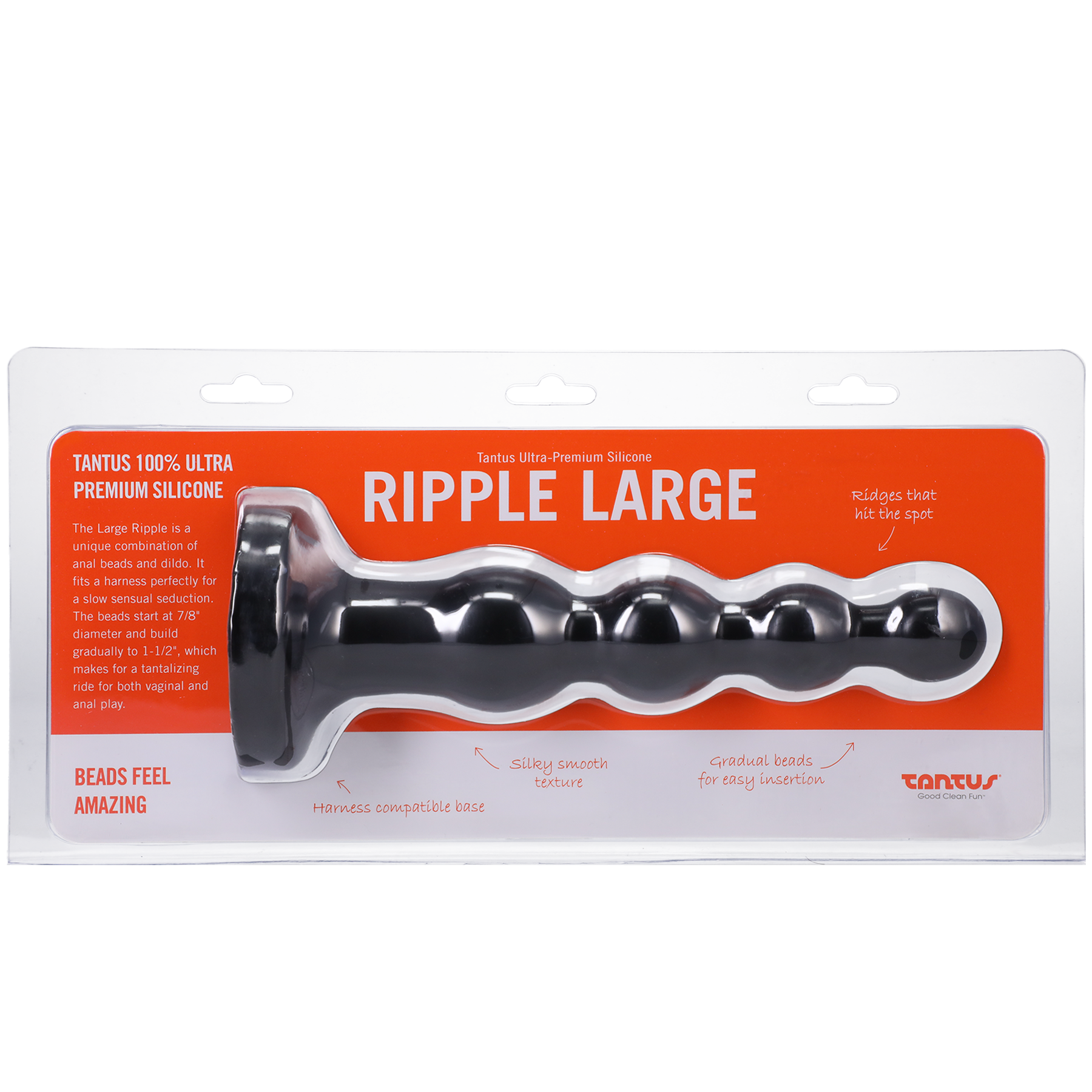 Tantus - Silicone Large Ripple Butt Plug Black Tantus - Silicone Large Ripple Butt Plug Black