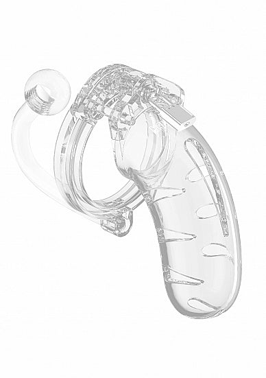 Shots - ManCage - Model 11 - Chastity - 4.5" - Cage with Plug - Transparent