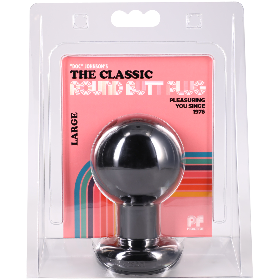 Doc Johnson - The Classic Round Butt Plug - Large - Black