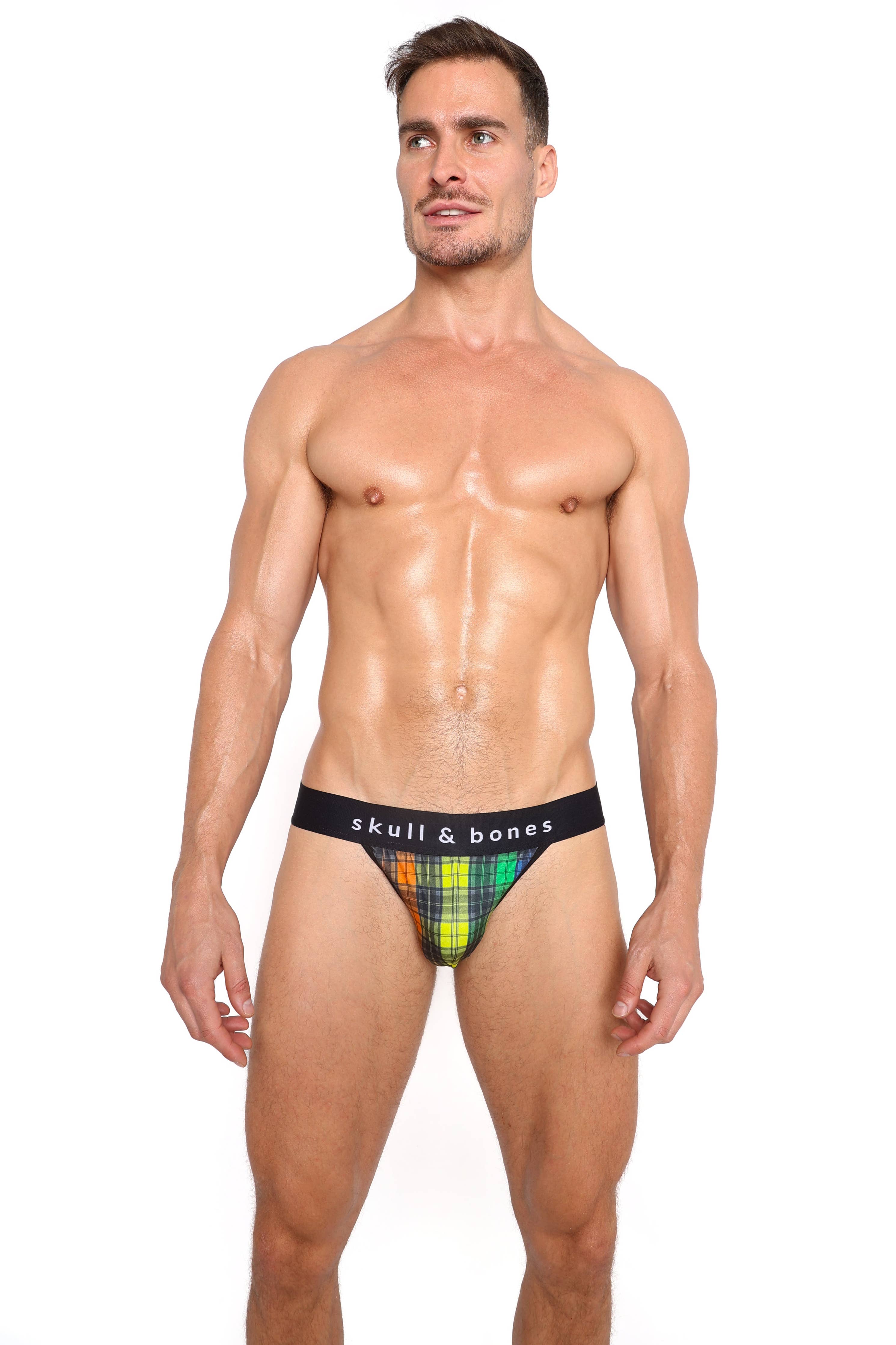 Rainbow Tartan Plaid Sport Brief