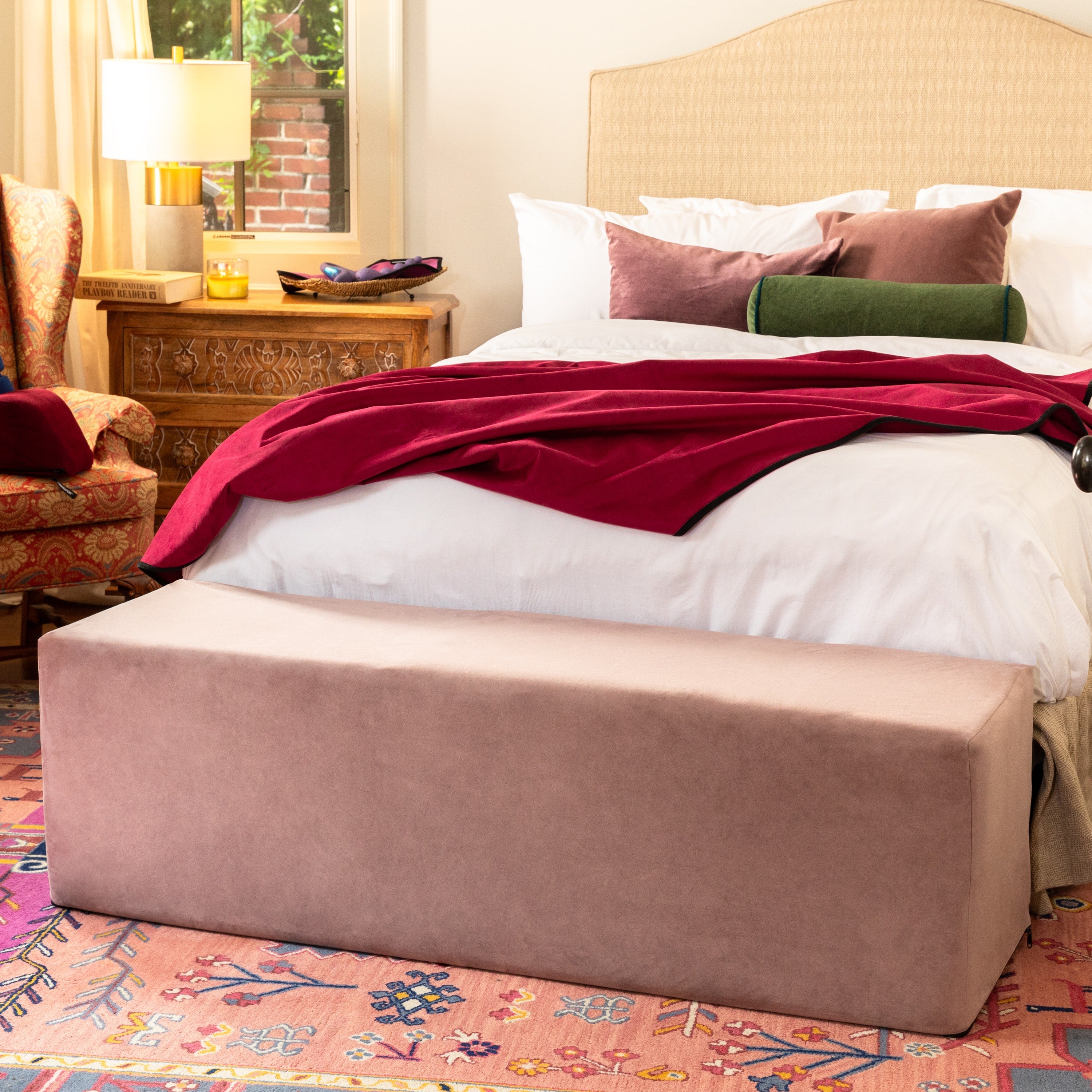 Liberator - Aria Flip Chaise 18 Inch Wide - Convertible Sex Chair and Bed Bench, Rose