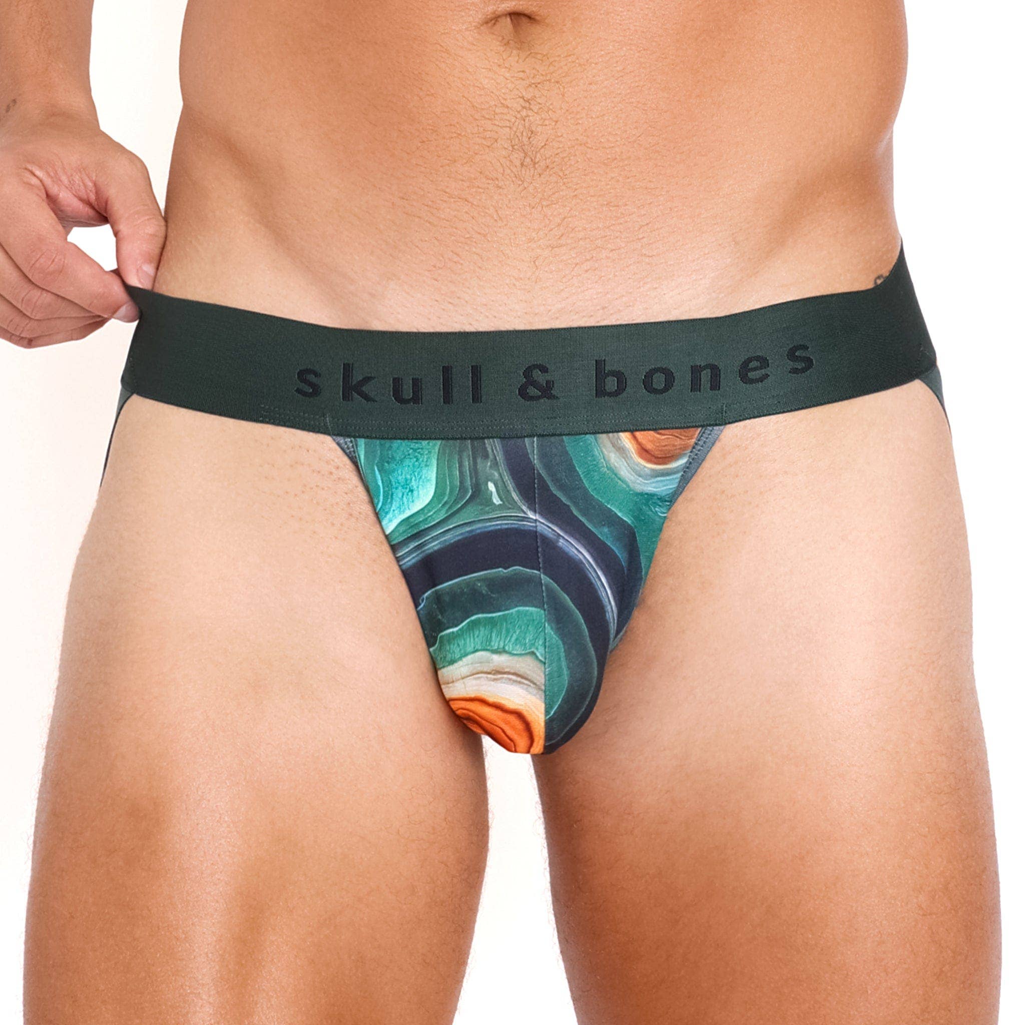 Skull & Bones -Emerald Agate Jock