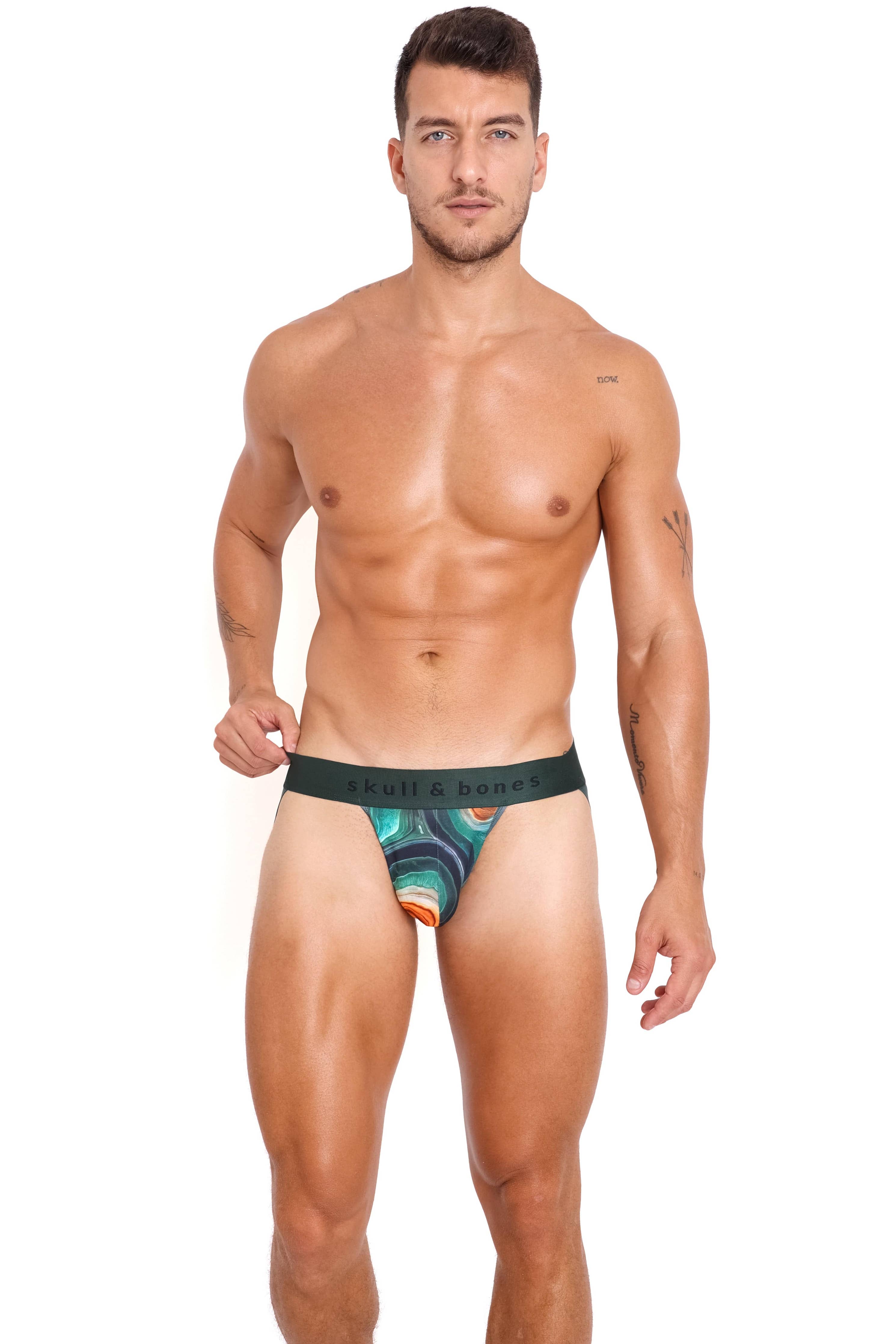 Skull & Bones -Emerald Agate Jock