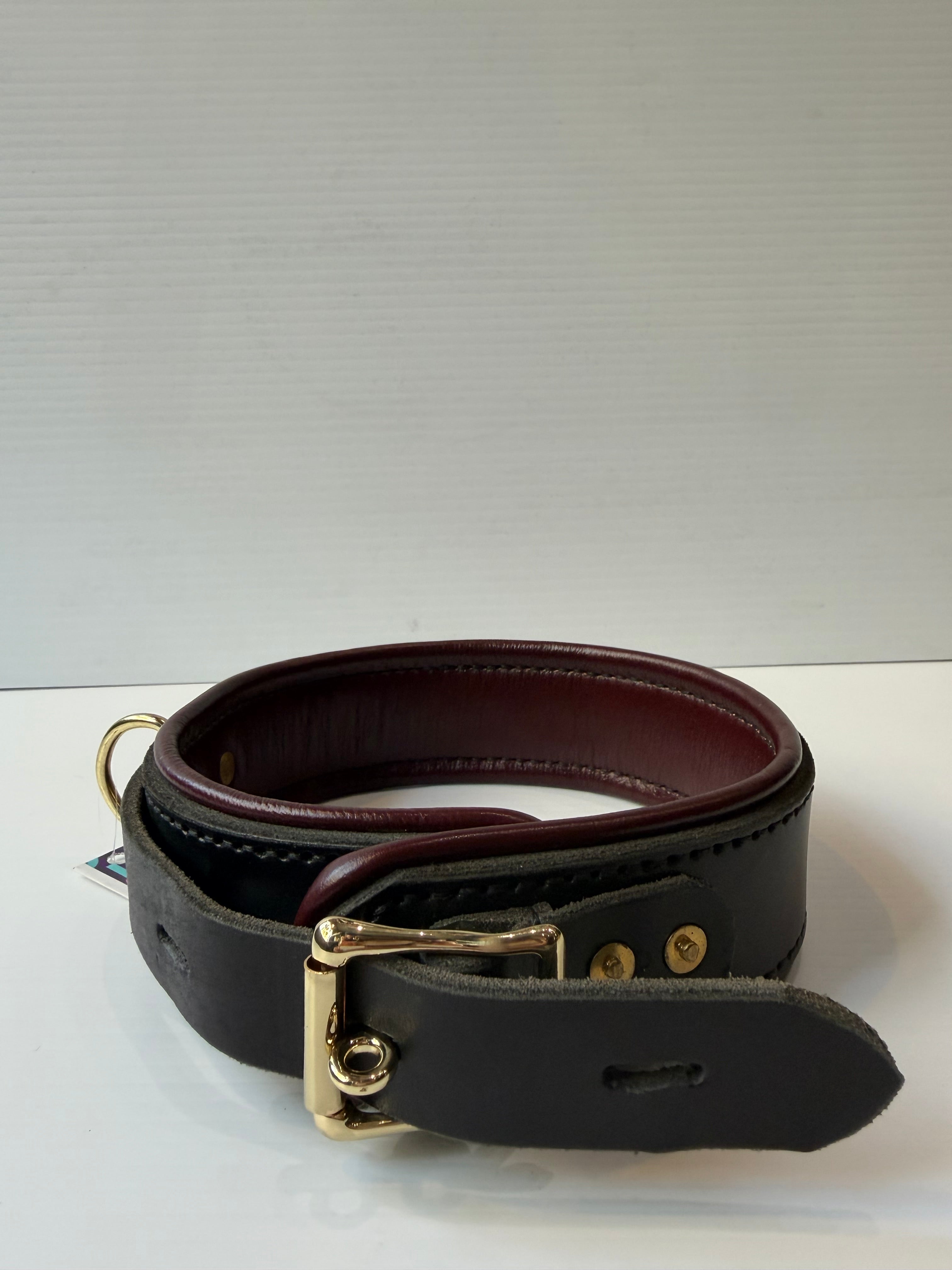 Briggs Leather Craft - Premium Leather Collar Black & Burgundy