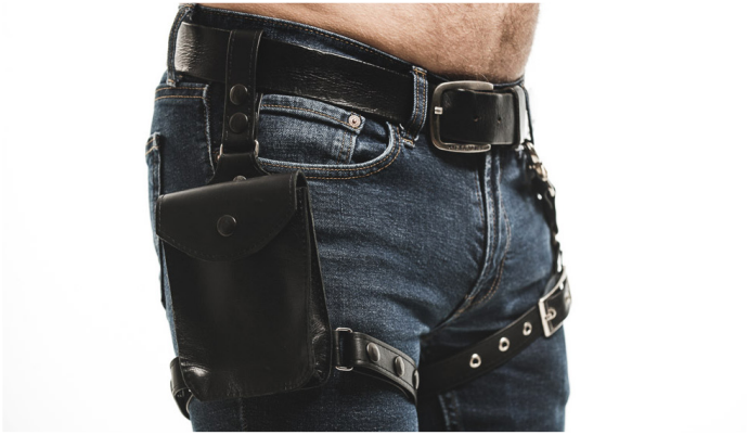 Men's Room - Leather Thigh Pouch Harness
