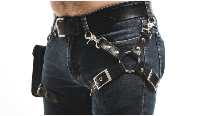 Men's Room - Leather Thigh Pouch Harness