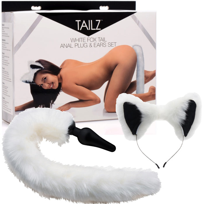 Tailz - White Fox Tail Anal Plug & Ears Set