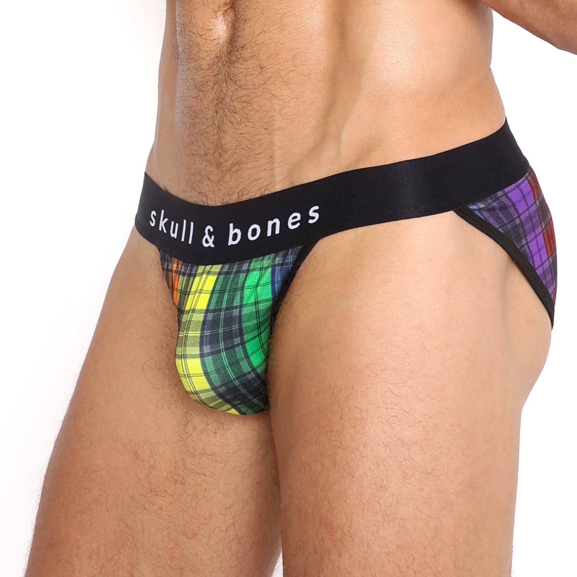 Rainbow Tartan Plaid Sport Brief