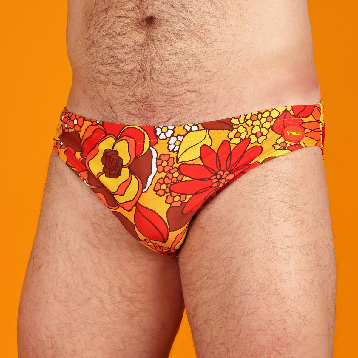 Pander - Orange Flower Power Swim Brief