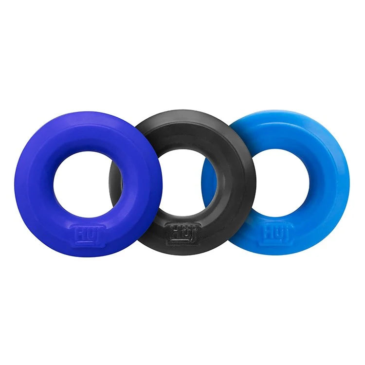 Hunky Junk- c-ring 3-pack, COBALT MULTI - Tar/Cobalt/Aqua