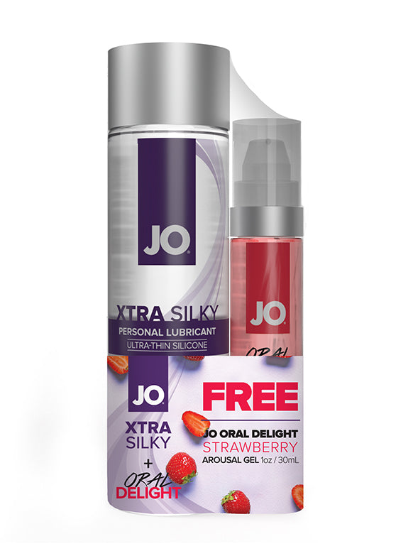 JO Xtra Silky Silicone 4 floz 120 mL + GWP JO Oral Delight - Strawberry 1 floz 30 mL