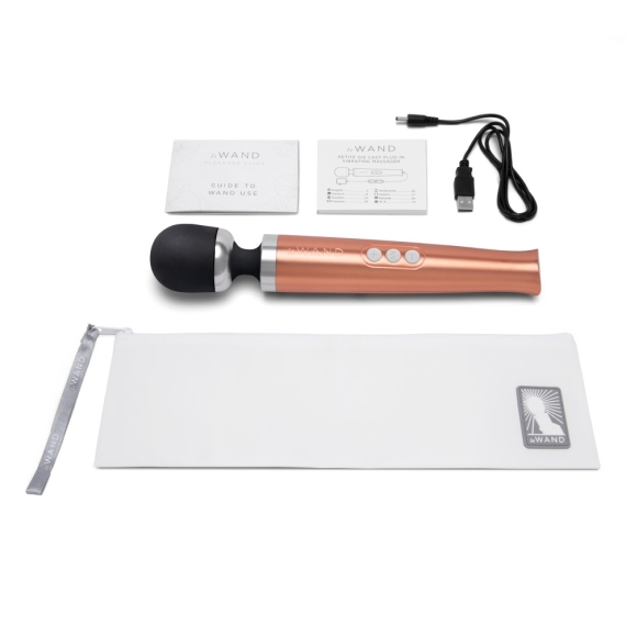 Die Cast Rechargeable Vibrating Massager - Rose Gold