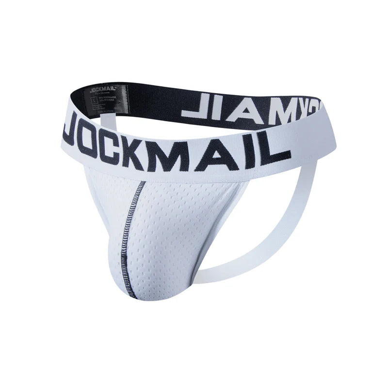 Jockmail - White Mesh Jockstrap