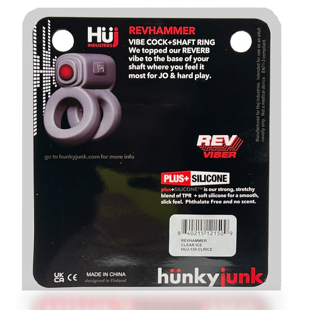 REVHAMMER, shaft vibe ring, TAR ICE w/ Red Vibe