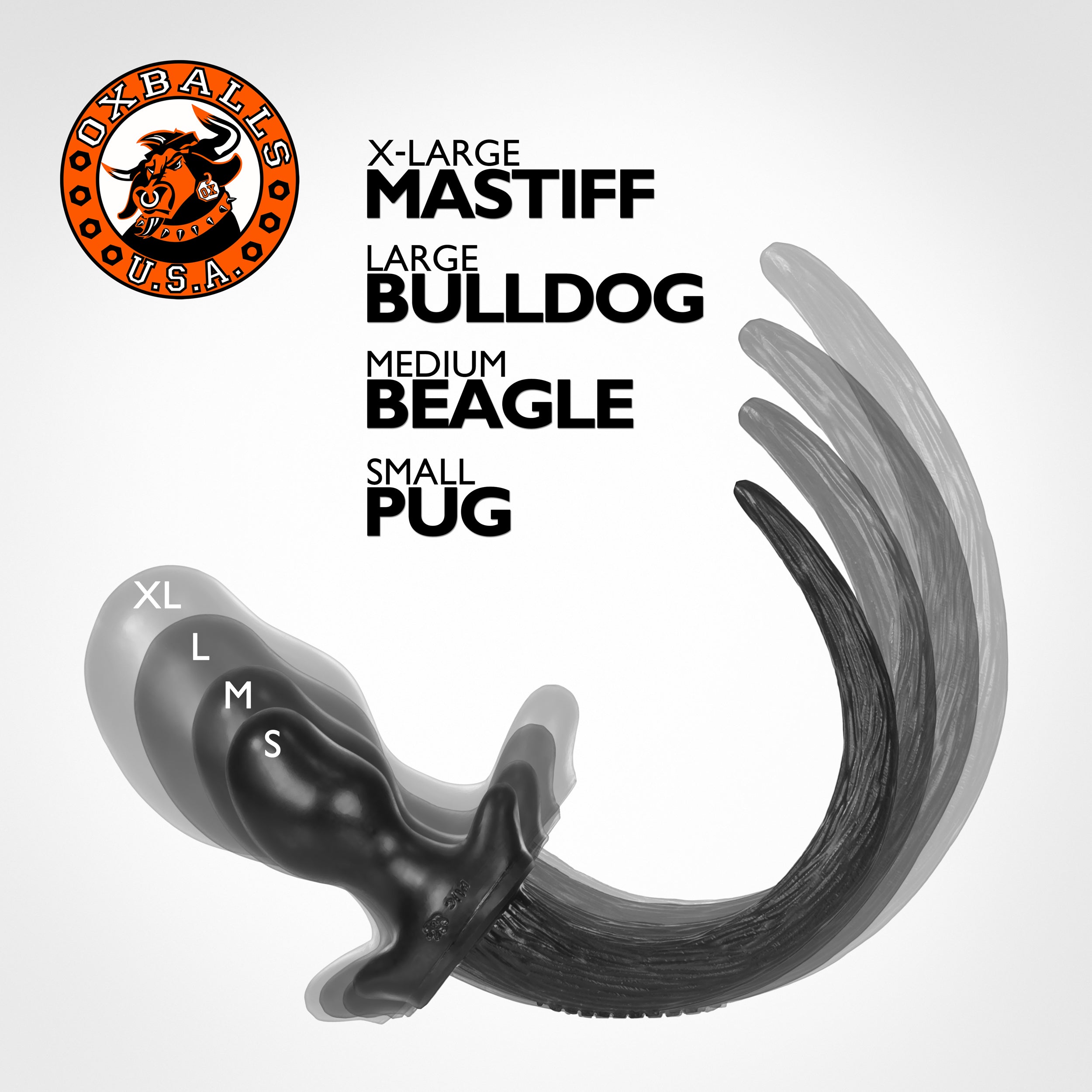 Oxballs - PUG puppy tail buttplug BLACK Small Oxballs - PUG puppy tail buttplug BLACK Small