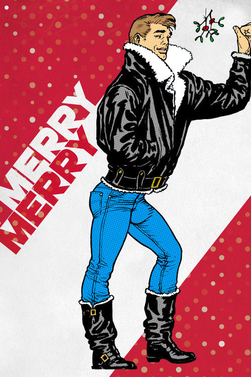 Kweer Cards Tom of Finland Merry Merry Holiday Card