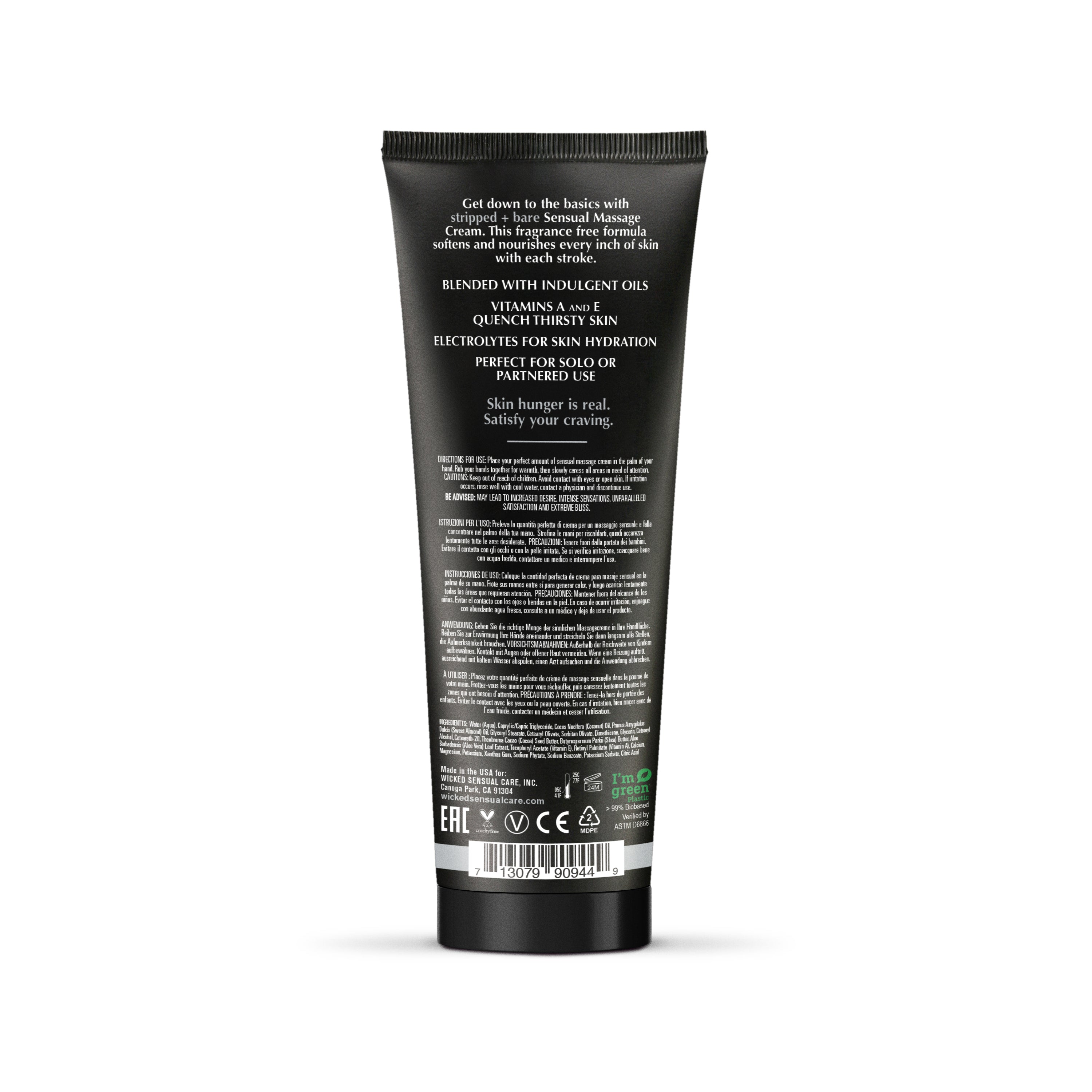 Stripped + Bare Massage Cream 4oz